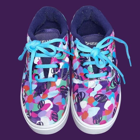 Big Kid Heelys Launch Grape/Multi Shoes With Wheels Sneakers Size 4 - Picture 2 of 7